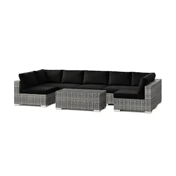 Loungegrupp Comfort Garden Bahamas U-formad utomhus loungegrupp med öppet avslut, 7-sits med bord