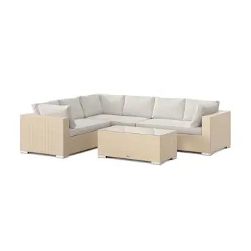 Loungegrupp Comfort Garden Bahamas L-formad utesoffa höger, 6-sits med bord
