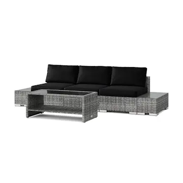 Loungegrupp Comfort Garden Bahamas utesoffa 3-sits med bord med hylla
