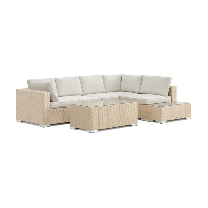 Loungegrupp Comfort Garden Bahamas utesoffa 5-sits vändbar schäslong med avslut och bord