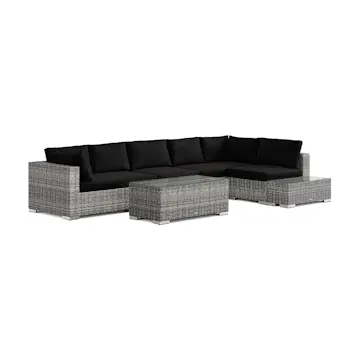 Loungegrupp Comfort Garden Bahamas utesoffa 6-sits vändbar schäslong med avslut och bord