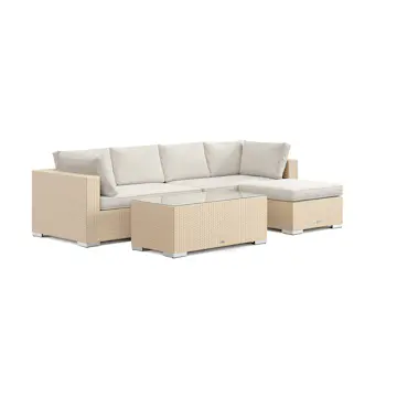 Loungegrupp Comfort Garden Bahamas utomhus divansoffa 5-sits med vändbar divan och bord