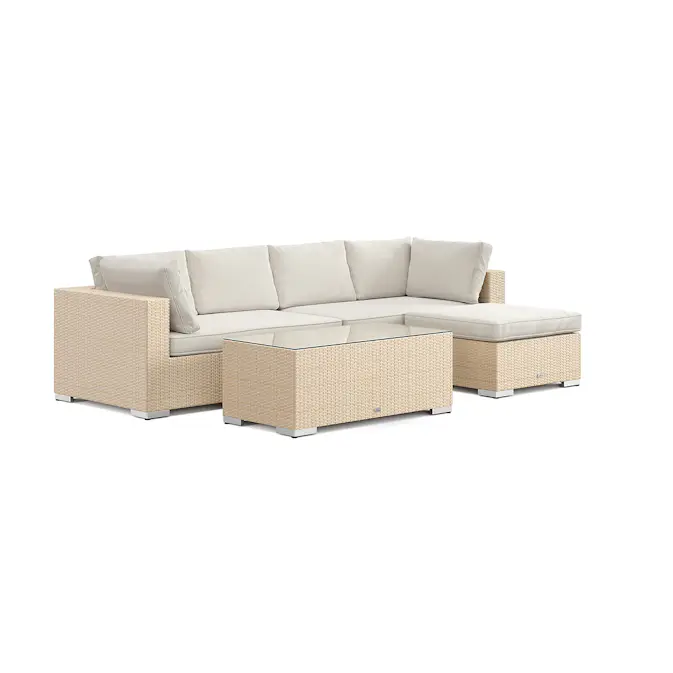 Loungegrupp Comfort Garden Bahamas utomhus divansoffa 5-sits med vändbar divan och bord