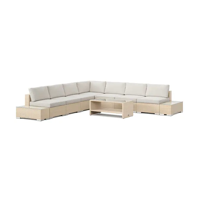 Loungegrupp Comfort Garden Bahamas utomhus hörnsoffa 7-sits vändbar med bord med hylla