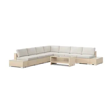 Loungegrupp Comfort Garden Bahamas utomhus hörnsoffa 7-sits vändbar med bord med hylla