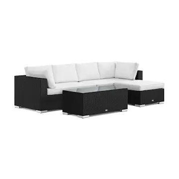 Loungegrupp Comfort Garden Bahamas utomhus divansoffa 5-sits med vändbar divan och bord