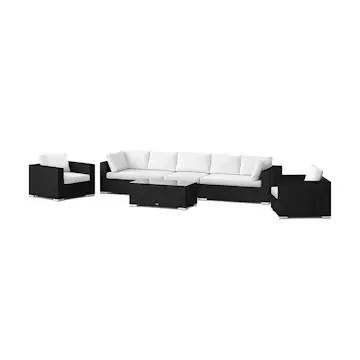 Loungegrupp Comfort Garden Bahamas utomhus soffgrupp 7-sits med två fåtöljer och bord