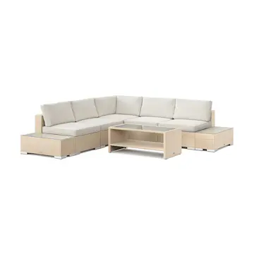 Loungegrupp Comfort Garden Bahamas utomhus hörnsoffa 5-sits vändbar bord med hylla