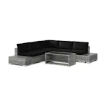 Loungegrupp Comfort Garden Bahamas utomhus hörnsoffa 5-sits vändbar bord med hylla