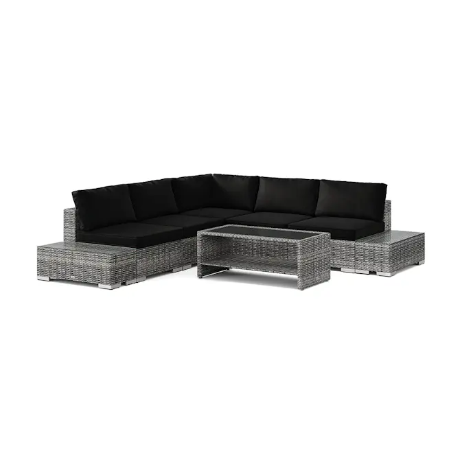 Loungegrupp Comfort Garden Bahamas utomhus hörnsoffa 5-sits vändbar bord med hylla