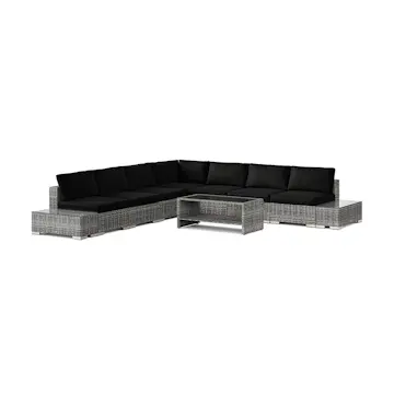Loungegrupp Comfort Garden Bahamas utomhus hörnsoffa 7-sits vändbar med bord med hylla