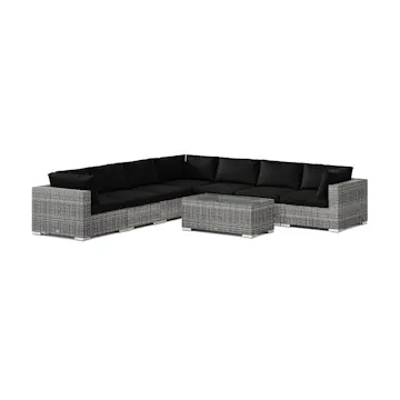 Loungegrupp Comfort Garden Bahamas utomhus hörnsoffa 7-sits vändbar med bord