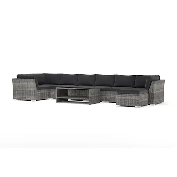 Loungesoffa Comfort Garden Wisconsin utomhus U-soffa 8-sits med vändbar divan