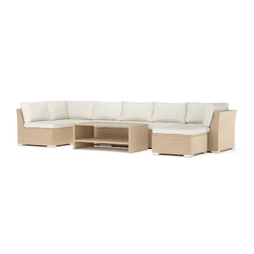 Loungesoffa Comfort Garden Wisconsin utomhus U-soffa 7-sits med vändbar divan
