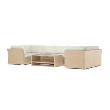 Loungesoffa Comfort Garden Wisconsin utomhus U-soffa 7-sits med stängt avslut