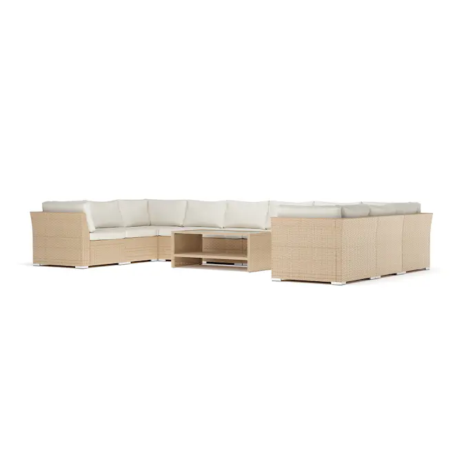 Loungesoffa Comfort Garden Wisconsin utomhus U-soffa 10-sits med stängt avslut
