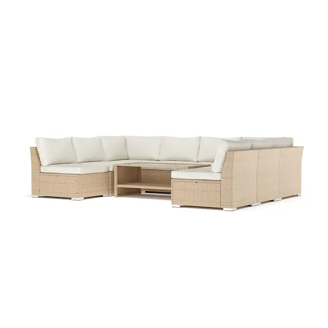 Loungesoffa Comfort Garden Wisconsin utomhus U-soffa 8-sits med öppet avslut