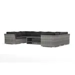 Loungesoffa Comfort Garden Wisconsin utomhus U-soffa 9-sits med stängt avslut