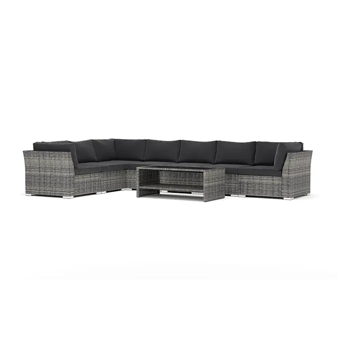 Loungesoffa Comfort Garden Wisconsin utomhus L-soffa 7-sits vändbar