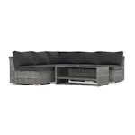 Loungesoffa Comfort Garden Wisconsin utomhus hörnsoffa 5-sits vändbar med öppet avslut