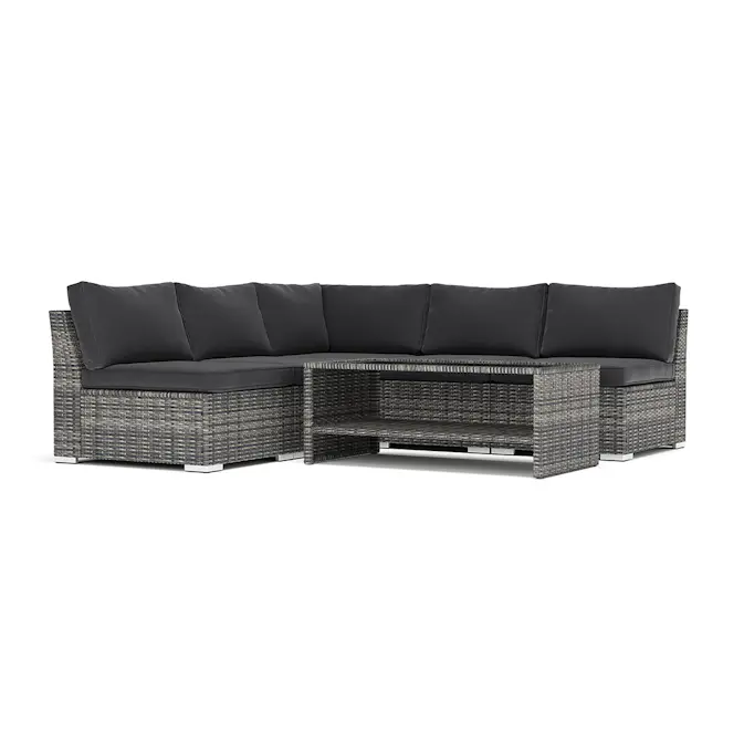 Loungesoffa Comfort Garden Wisconsin utomhus hörnsoffa 5-sits vändbar med öppet avslut