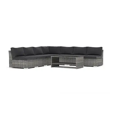 Loungesoffa Comfort Garden Wisconsin utomhus hörnsoffa 7-sits vändbar med öppet avslut