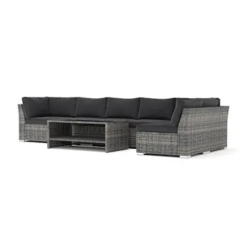 Loungesoffa Comfort Garden Wisconsin utomhus divansoffa 6-sits vändbar