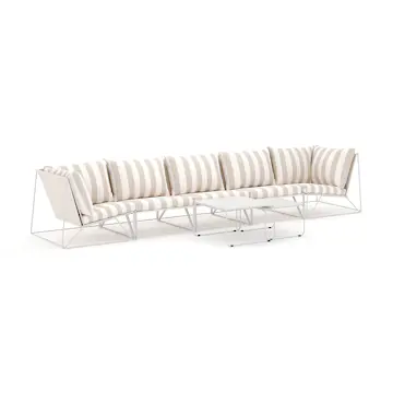 Loungesoffa Comfort Garden Usteryd utomhus rak 5-sits soffa