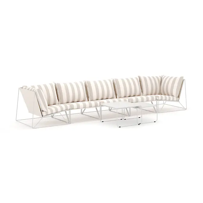 Loungesoffa Comfort Garden Usteryd utomhus rak 5-sits soffa