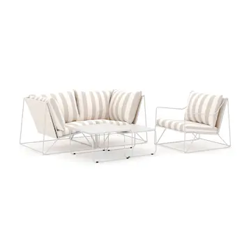 Loungesoffa Comfort Garden Usteryd utomhus rak 3-sits soffa med fåtölj