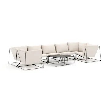 Loungesoffa Comfort Garden Usteryd utomhus U-soffa 7-sits med stängt avslut