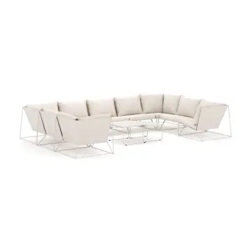 Loungesoffa Comfort Garden Usteryd utomhus U-soffa 9-sits med stängt avslut
