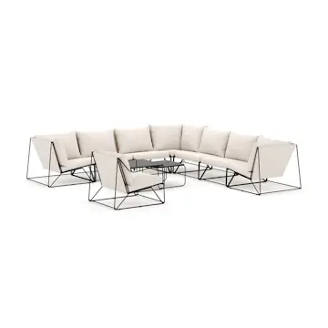 Loungesoffa Comfort Garden Usteryd utomhus hörnsoffa 8-sits vändbar med fåtölj