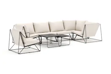 Loungesoffa Comfort Garden Usteryd utomhus hörnsoffa Schäslong 6-sits vändbar med fåtölj