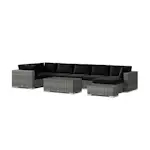 Loungegrupp Comfort Garden Bahamas utomhus U-soffa 7-sits vändbar divan med öppet avslut och bord