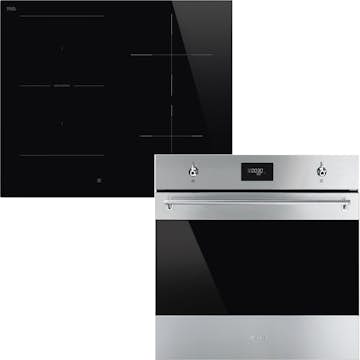 Ugn- & Hällpaket Smeg - SF6301TVX + SI1M4644D, Rostfri