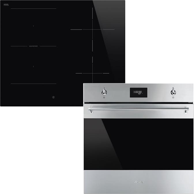 Ugn- & Hällpaket Smeg - SF6301TVX + SI1M4644D, Rostfri