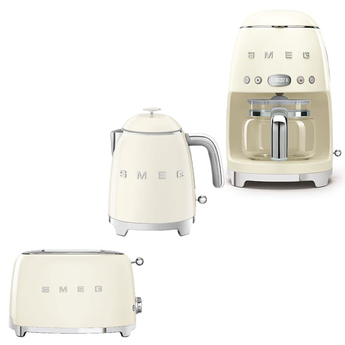 Frukostpaket Smeg Lilla Brödrost, Vattenkokare & Kaffebryggare