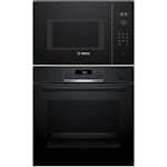 Ugn- och Mikropaket Bosch HRG532BB3 + BFL524MB0 Serie 4 Svart med Ångrengöring och Varmluft