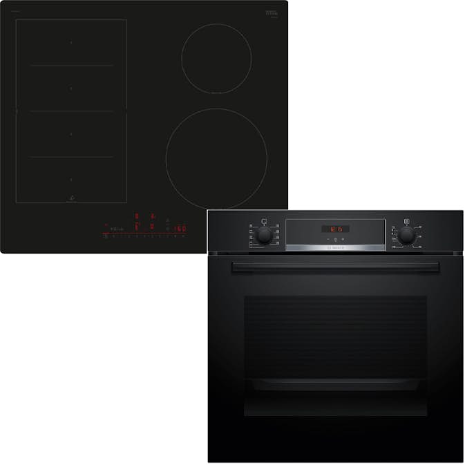 Ugn- & Hällpaket BOSCH HBA534BB3 + PIX61RHC1E Serie 4 & 6 Med 3D Hotair och PerfectFry Plus