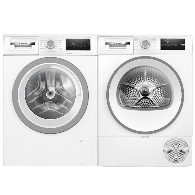Tvättmaskin och Torktumlare BOSCH WAN2821SSN + WTH85V0SSN Serie 4 Vit