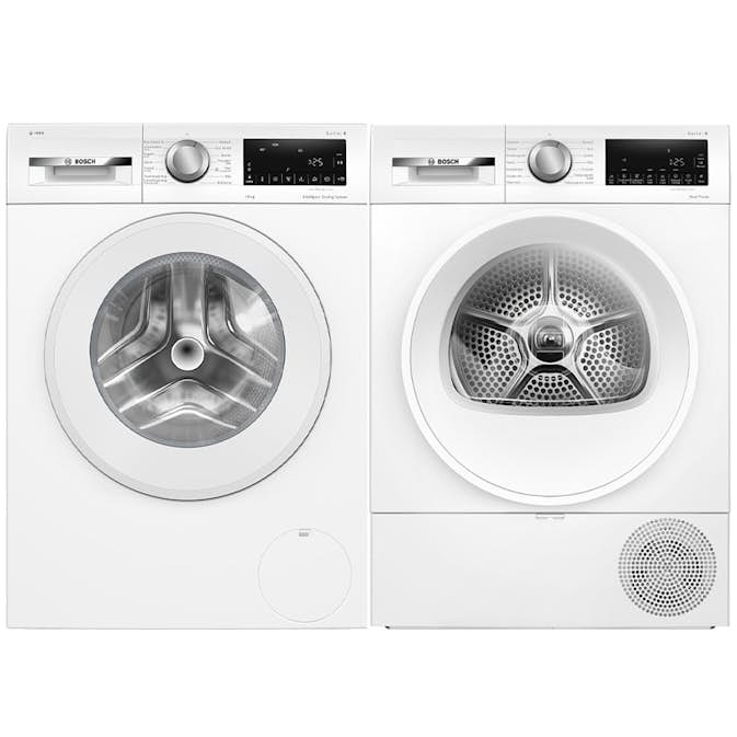 Tvättmaskin och Torktumlare BOSCH WGG254FLSN + WQG2420ASN Serie 6 Vit