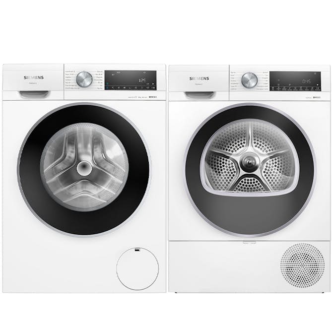 Tvättmaskin och Torktumlare Siemens iQ500 WG56G2ZIDN + WQ42G20KDN Vit