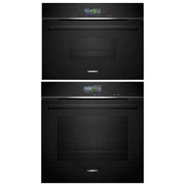 Ugn och Mikro Siemens iQ700 HB776G3B2S + CD714GXB1 Med WIFI och Ångfunktion Svart