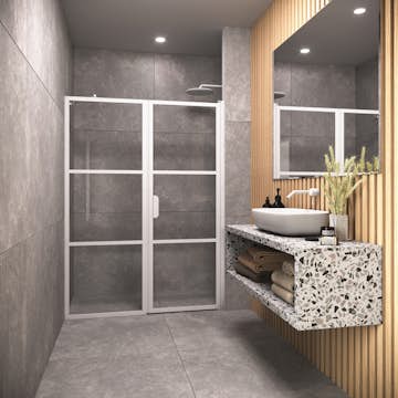 Duschdörr Hietakari Bläk 745 Tokyo Nisch Fast Vägg och Vändbar Dörr