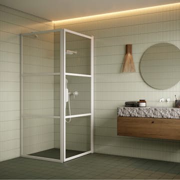 Duschhörn Hietakari Bläk 760 Tokyo Fast Vägg och Vändbar Dörr