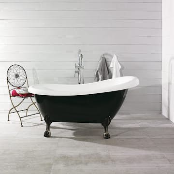 Badkar Noro Old England 156 Svart/Vit