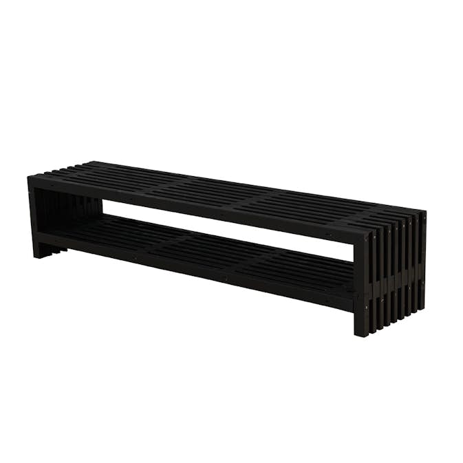 Trädgårdsbänk PLUS Rustik Design med Hylla 2180 mm