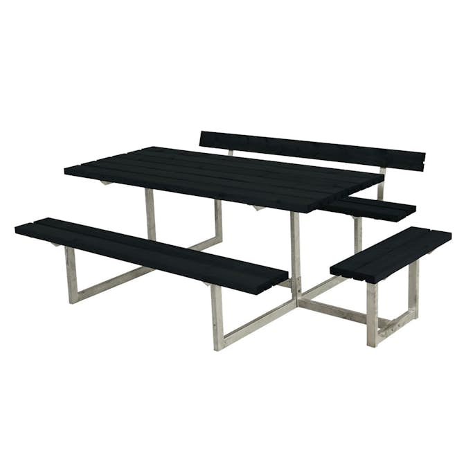 Picknickbord PLUS Basic med Extra Sittplatser Svart