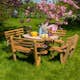 Picknickbord PLUS Runt med Ryggstöd Utomhus